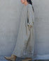 Linen Gather Dress / Khakibeige・Frenchblue